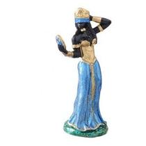 Imagem Orixa Oxum Azul Escultura Resina Estatua 15 Cm