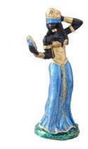 Imagem Orixa Oxum Azul Escultura Resina Estatua 15 Cm