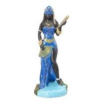 Imagem Orixa Oxum Azul Escultura Resina Estatua 25 Cm