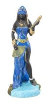 Imagem Orixa Oxum Azul Escultura Resina Estatua 25 Cm