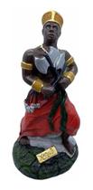 Imagem Orixa Xango Escultura Gesso Estatua 21 Cm