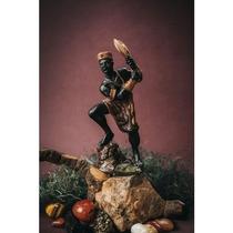 Imagem Orixa Xango Marrom Escultura Resina Estatua 17cm Imagem Orixa Xango Marrom Escultura Resina Estatua 17cm