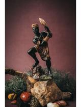 Imagem Orixa Xango Marrom Escultura Resina Estatua 17cm Imagem Orixa Xango Marrom Escultura Resina Estatua 17cm