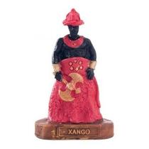 Imagem Orixa Xango Vermelho Escultura Resina Estatua 10 Cm