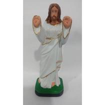Imagem Oxala Abençoando Escultura Gesso Estatua 20 Cm