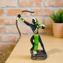 Imagem Oxóssi orixá estátua umbanda candomblé resina 15 cm