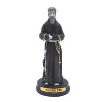 Imagem Padre Pio Com Luvas Resina Nacional 12 Cm - FORNECEDOR 37