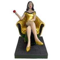 Imagem Pomba Gira No Trono Dourado Resina Estatua