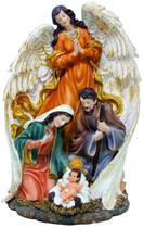 Imagem Presépio Da Sagrada Família Anjo com Luz Led 30 cm Imagem Presépio Da Sagrada Família Anjo com Luz Led 30 cm