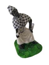 Imagem Preta Velha com oração 12cm Resina Vovó