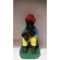 Imagem Preto Velho Escultura Gesso Estatua 20 Cm