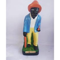 Imagem Preto Velho Pai José Escultura Gesso 20 Cm