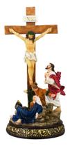 Imagem Resina Crucificação Jesus Cruz Crucifixo De Mesa 30