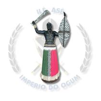 Imagem resina orixá ogum verde e vermelho africano Imagem resina orixá ogum verde e vermelho africano
