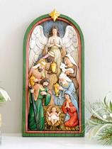 Imagem Resina Quadro Natal Presépio Sagrada Família 40cm