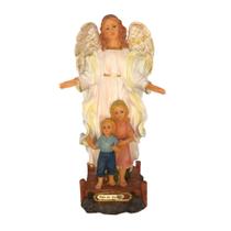 Imagem Sacra Em Resina Do Santo Anjo Da Guarda Com Crianças