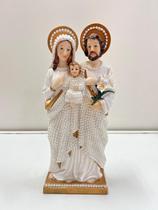 Imagem Sagrada Familia 30cm Resina Perola