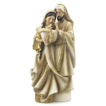 Imagem Sagrada Familia Afetuosa Dourada Importada Resina 30