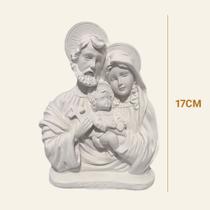 Imagem Sagrada Família Auréola 17cm Gesso Cru