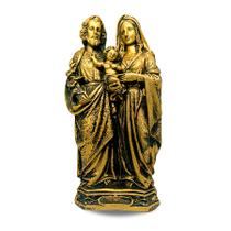 Imagem Sagrada Família Barroca Grande 30cm Dourada Grande para Decorar Premium Para Casamento Presente Para o Lar Linda - Divinário