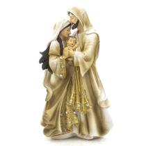 Imagem Sagrada Família Dourada 21 cm Resina