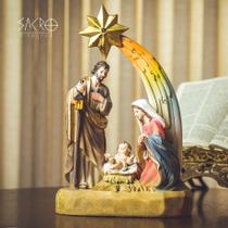 Imagem Sagrada Família Estrela Natal Resina 30cm Importado