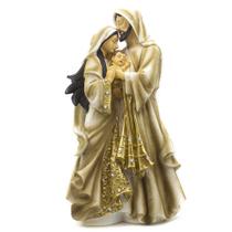 Imagem Sagrada Família Importada Dourada Resina 41 cm - Amém Decoração Religiosa