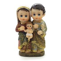 Imagem Sagrada Família Infantil Importada Resina 12 Cm - Amém Decoração Religiosa