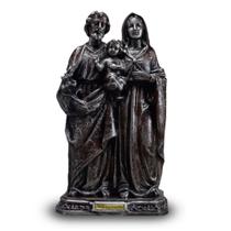 Imagem Sagrada Família prata envelhecida 40Cm - Inquebrável