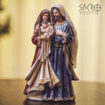 Imagem Sagrada Família Ternura 20cm Resina Importada - Sacro