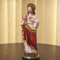 Imagem Sagrado Coração de Jesus 30cm Resina Importado - Sacro