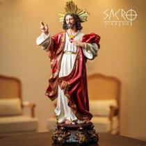 Imagem Sagrado Coração De Jesus 60cm Resina Grande Importado