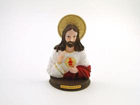 Imagem Sagrado Coração De Jesus Busto Resina 12 Cm - Amém Decoração Religiosa