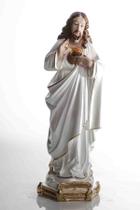 Imagem Sagrado Coração De Jesus Perolizado 30 Cm