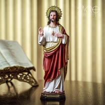 Imagem Sagrado Coração De Jesus Resina 30cm Importada - Sacro
