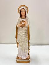 Imagem Sagrado Coração de Maria 30cm Resina Perola