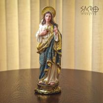 Imagem Sagrado Coração De Maria Resina 30cm Importada