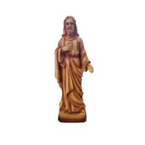 Imagem Sagrado Coração Jesus Resina Madeira Importada 28cm