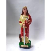 Imagem Santa Barbara Escultura Gesso Estatua 20 Cm