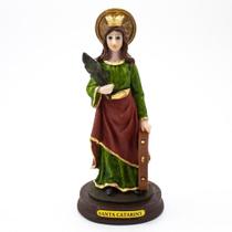 Imagem Santa Catarina Resina 15 Cm - Amém Decoração Religiosa