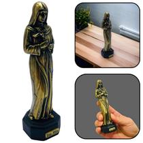Imagem Santa Rita de Cássia Metal Ouro Velho 14 Cm