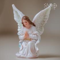 Imagem Santo Anjo Adorador Rezando 10cm Resina Importado