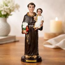 Imagem Santo Antônio Com Menino Jesus Resina Premium 20cm!! Realista Imagem Santo Antônio Com Menino Jesus Resina Premium 20cm!! Realista