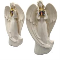 Imagem Santo Catolico Segurando Relicario Santa Ana Anjo da Guarda Homenagem Casamentos Noivados Oração Devoção Igreja Capela Divino