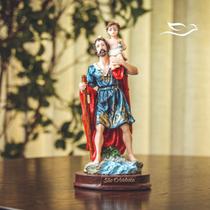 Imagem São Cristóvão Resina 20cm Estatueta Imagem São Cristóvão Resina 20cm Estatueta