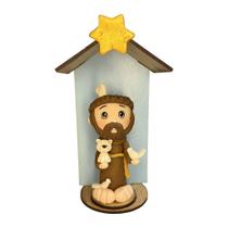 Imagem São Francisco de Assis com Gato no Oratório MDF 16cm
