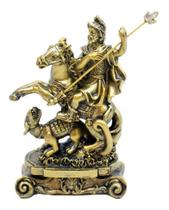 Imagem São Jorge Pequena Dourado 12cm - Enfeite Resina Imagem São Jorge Pequena Dourado 12cm - Enfeite Resina