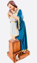 Imagem São José operário abraçando o menino Jesus em resina com 60cm