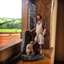 Imagem São José Trabalhador Operário Jesus Importado Resina - Amém Decoração Religiosa