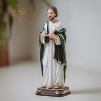 Imagem São Lucas Evangelista 20cm Resina Importado Imagem São Lucas Evangelista 20cm Resina Importado